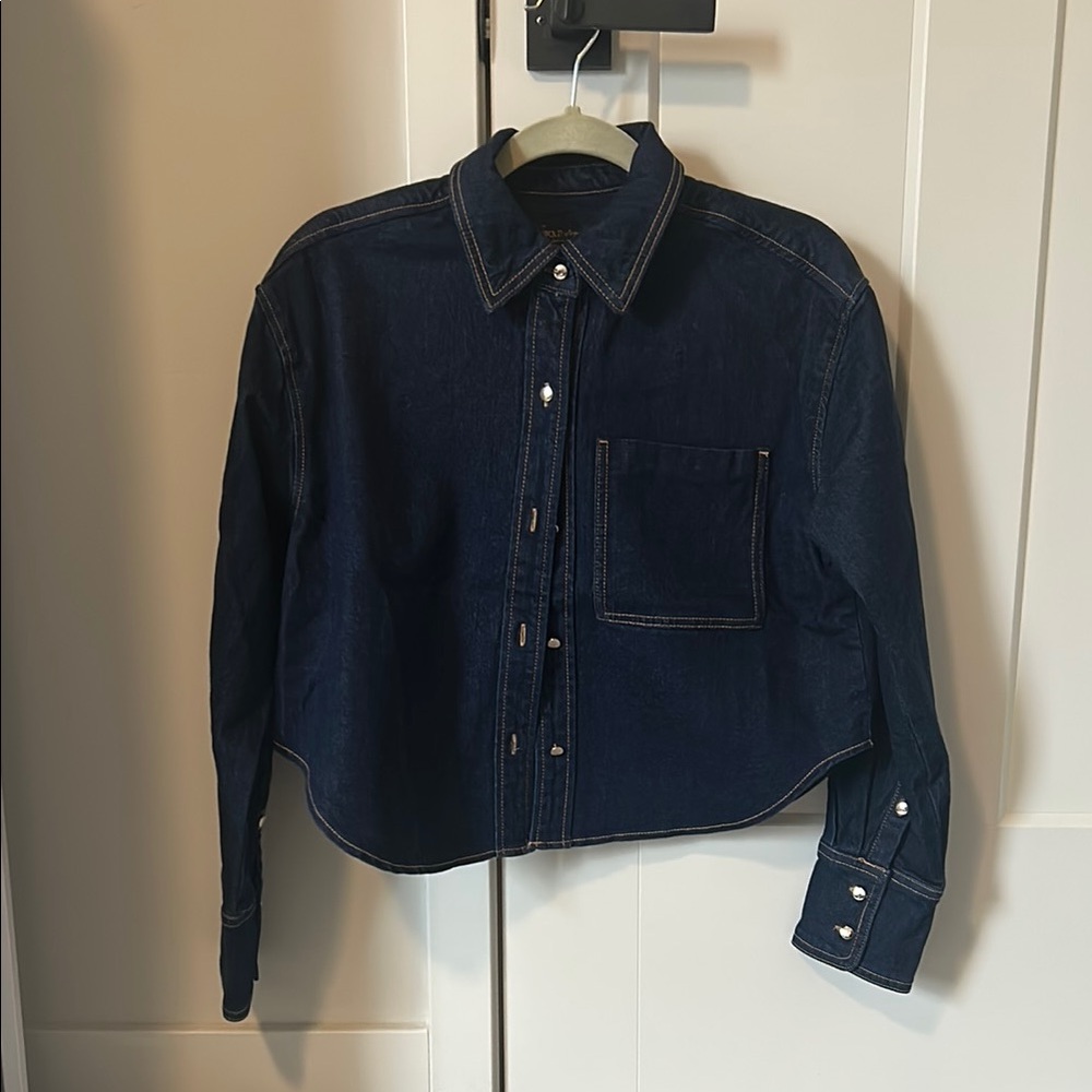 Dark Blue Denim Button-Up Shirt